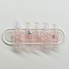 Spotlight Cross Handmade Nail Tips - Coffin / 스포트라이트 크로스 수제네일팁 - 코핀