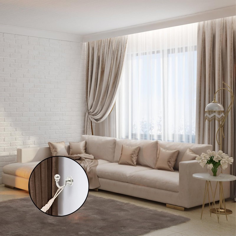 INBOLM 2pack Tie Back Hooks For Curtains Silver Curtain Tie