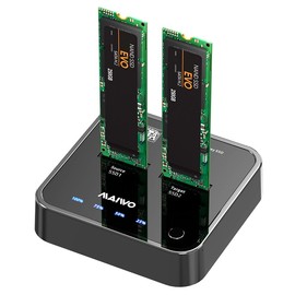 MAIWO Dual Bay Docking Station for M.2 NGFF SATA SSD with Offline Clone, USB 3.1 GEN 2 10Gbps, 8TB Capacity 【DO NOT Support PCIE NVME SSD】