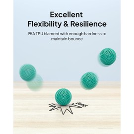 ELEGOO TPU Filament 1.75mm Blue 1KG, 95A Flexible Soft 3D Printing Filament 1KG Spool(2.2lbs) Fits for Most FDM 3D Printers