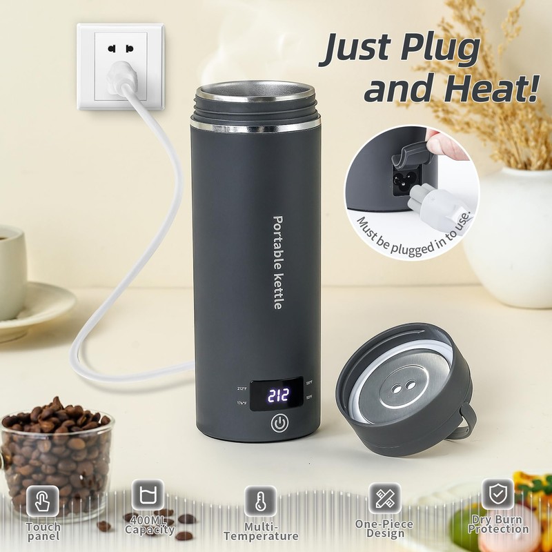 Travel Electric Kettle Portable Mini Kettle,Small Hot Water Boiler with