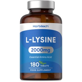 L-Lysine 2000mg | 180 Tablets | Cold Sore Treatment, Essential Amino Acid | Premium Supplement | Vegan & Vegetarian | Non-GMO, Gluten Free Supplement | No Artificial Preservatives