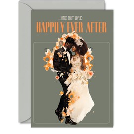 Stylish Wedding Card For The Bride & Groom - Cool Love - Happy Wedding Day Cards Congratulations, Congrats Well Done Just Married Card - 5x7 Inch Marriage Wedding Greeting Cards for Couples