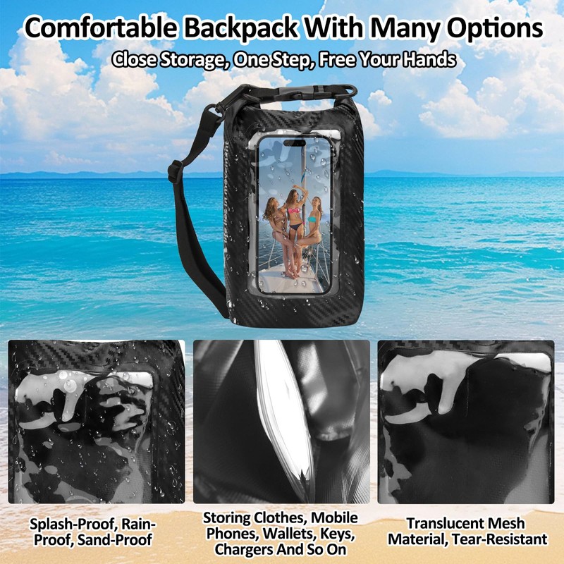 wokdsbl 10L Dry Bag Waterproof Bag, PVC Waterproof Bag with