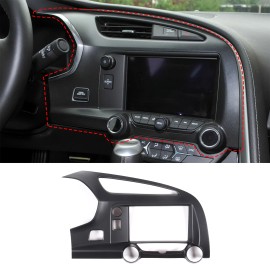 car-king888 Matte Black Center Console Navigation Frame Trim Cover For Corvette C7 2014-2019