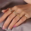 NewZenro Dainty Cz Starburst Stackable Rings for Women 14k Gold