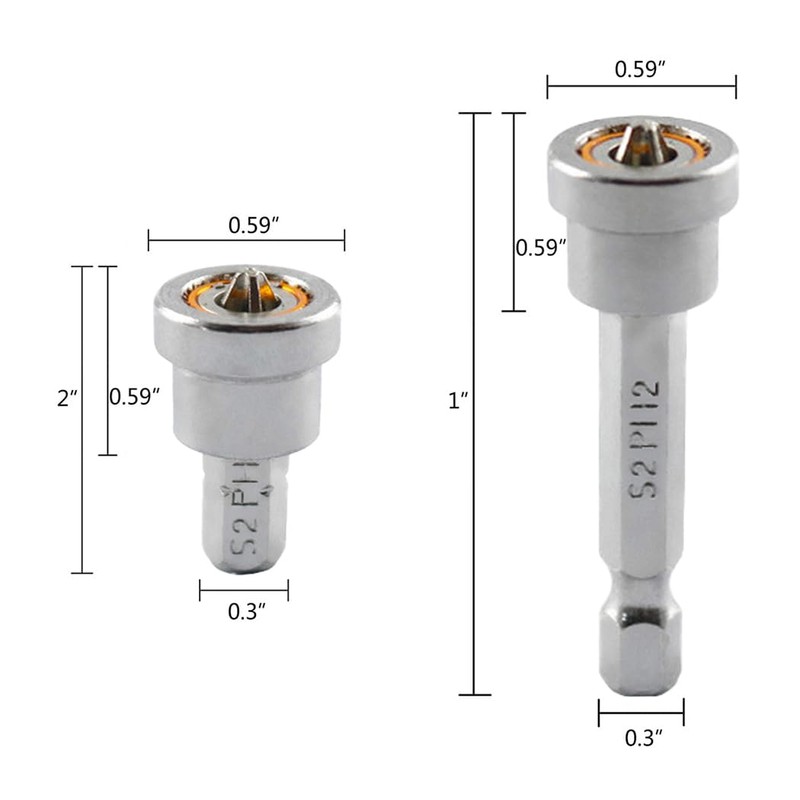 Teursa 5pcs Set Premium Magnetic Drywall Screw Setter - PH2