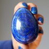 Satin Crystals Lapis Egg Royal Blue Afghan Lazuli 2.5-2.75 inch