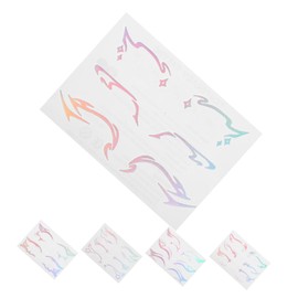 Mikinona 3 Sheets Holographic Face Waterproof Eye Stickers for Cosplay Party Makeup