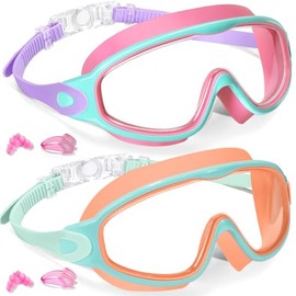 CHarmeFleur 2 Pack Kids Swimming Goggles for 3-15 UV Protection Anti-Fog Pool Water Swim Goggles for Boys Girls Youth Toddlers