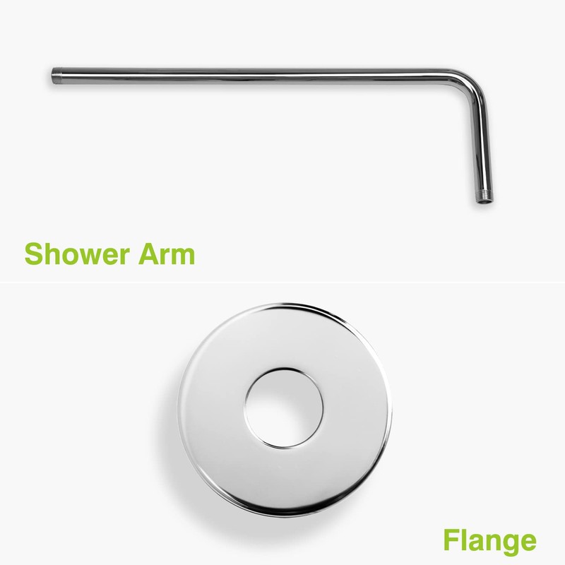 Naiture L Shaped, Corner Shower Head Extension Arm with Flange,