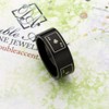 DoubleAccent 8MM Stainless Steel Black Anodized Card Ace Wedding Band