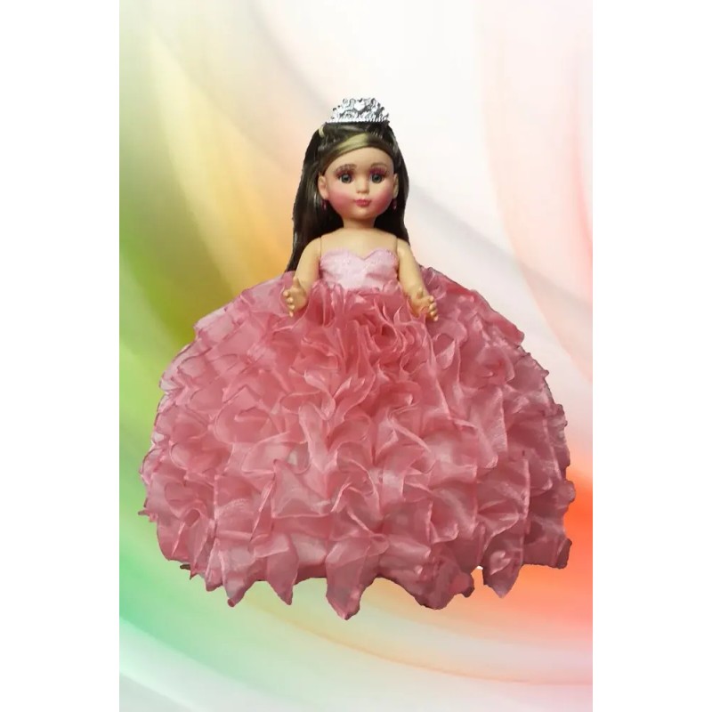 Muñeca Lacio Quinceañera Xv Mil Hojas Bva Rosa Palo