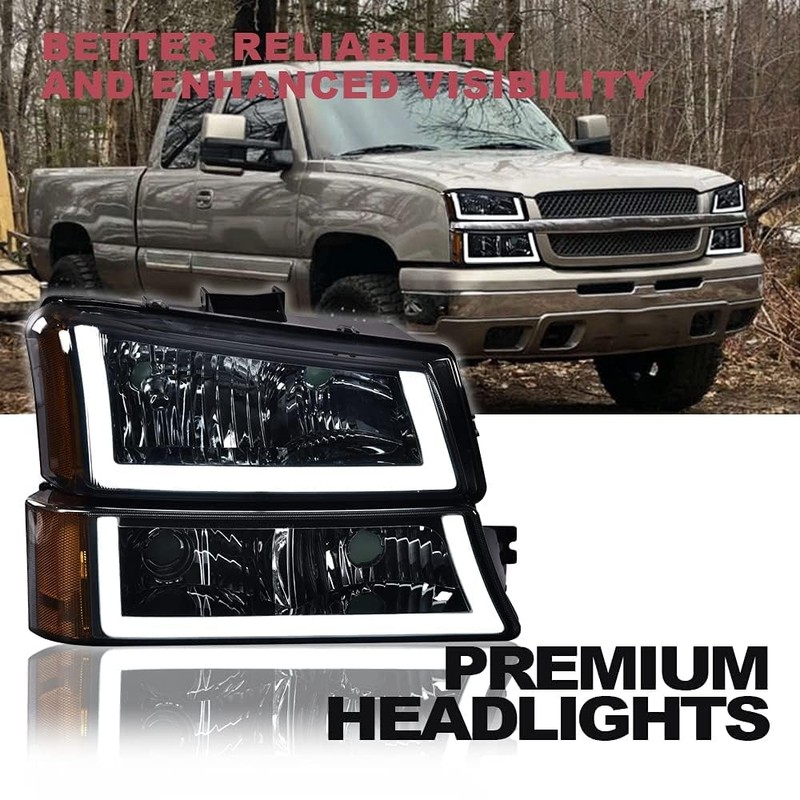 G-PLUS LED DRL Headlights, Compatible with 2003-2006 Chevy Avalanche 1500