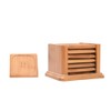 Bamboo Square Round Coasters Holder Set of 6/8 for Drinks