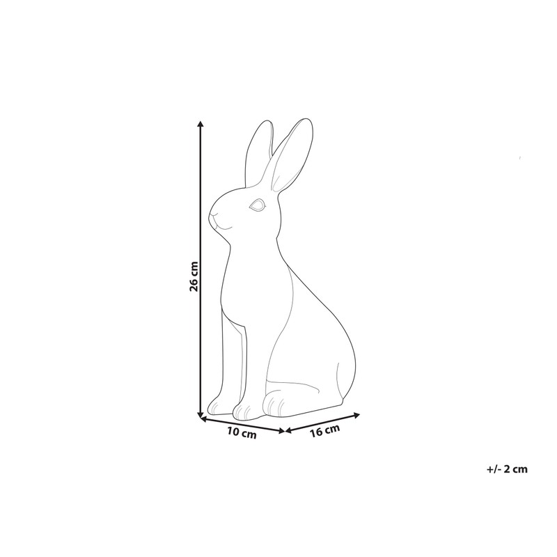 Beliani Rabbit Figurine Rabbit Easter White Ceramic Easter Decoration Rabbit