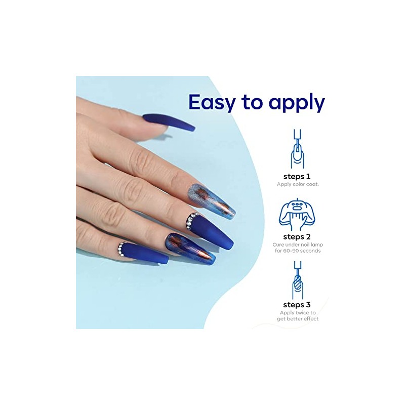 modelones UV Nagellack Blau, 15 ML Gel Nagellack,Soak Off für