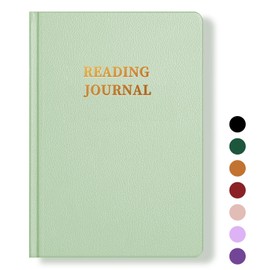 DUOMIAO Leather Reading Journal - Book Lovers and Readers, Review and Track Your Reading with 65 Book Reviews, 5.8”x8.3” (Green)