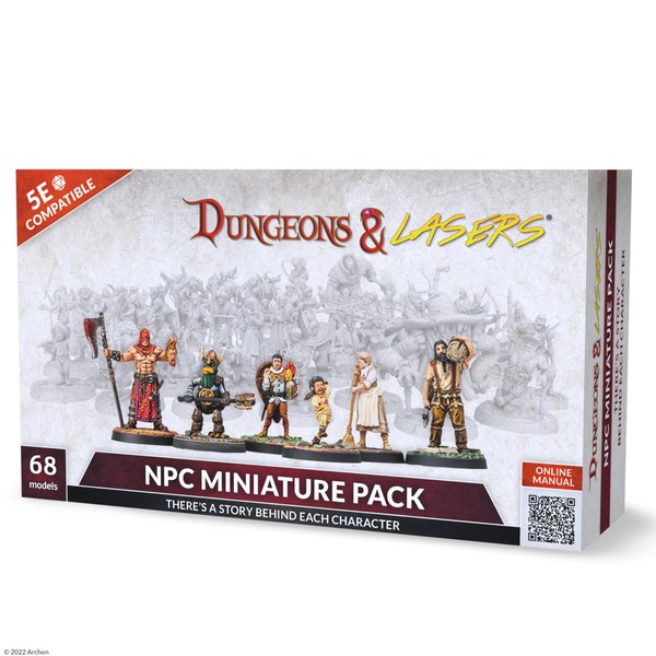 Dungeons & Lasers: NPC Miniature Pack - 68 Miniatures with