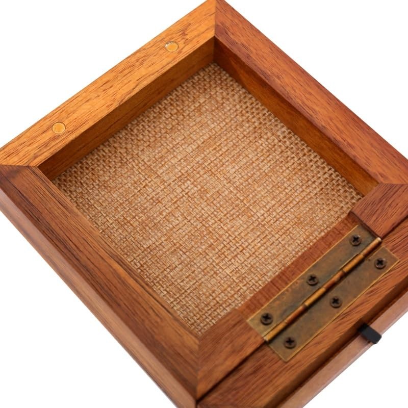 HOUOOFVA 3x3 Tiny Shadow Box Frame, Acacia Wood Keepsake Display
