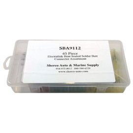 Sherco-Auto 65 Pieces Elektralink Heat Shrink Sealed Solder Butt Splice Connector Assortment Kit - 4 Sizes - Made in USA
