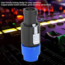 Speakon Cable Amplifier Connector, 10PCS C NL4FC Audio Speaker Connector Waterproof 4 Pin Speakon Plug Cable Connector Video Receiver Amplifiers and Sound Systems (Blue)