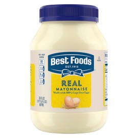 Best Foods Real Mayonnaise Mayo Jar For A Creamy Sandwich Spread or Condiment Gluten-Free, Made With 100% Cage-Free Eggs 30 oz