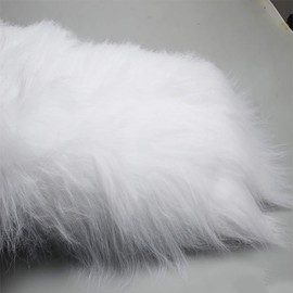 NIANTONG Microfiber Fluffy Faux Fur Fabric Long Pile 12cm For DIY Crafts Photo Prop Backdrop Area Rugs Costumes Fashion Decoration Cosplay Couch Sofa Bed 50x170cm(Color:2 white)