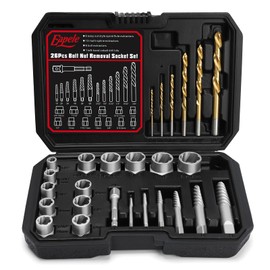 Eapele Bolt Extractor Set, Stripped Nut Remover Twist Sockets, Fit 3/8" Square Drive with Solid Storage Case(26pcs, Black)