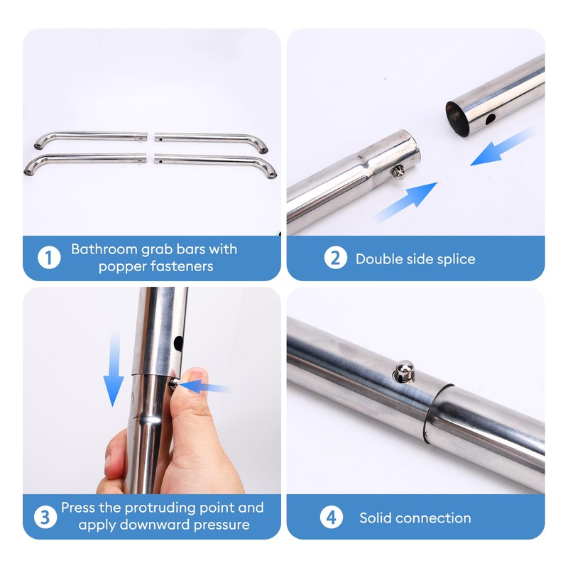 Gotega Shower Grab Bar 2 Pack, Stainless Steel Bathroom Grab
