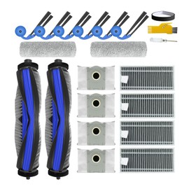 aoteng X9 Pro Omni Replacement Parts for ECOVACS DEEBOT X9 Pro Omni / X9 Pro Robot Vacuum Cleaner 19 Packs 2 Main Brushes, 4 Filters, 6 Side Brushes, 2 Roller Mops, 4 Bags, 1 Bumper Stripe
