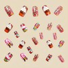 Spring Summer Press on Nails Medium Coffin Fake Nails Colorful