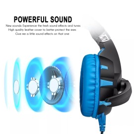 ONIKUMA K2 Pro wired Luminous Computer Gaming Headset (Black Blue)