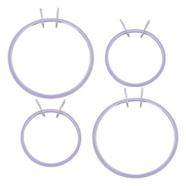 WEBEEDY 4 Pcs 2 Sizes Metal Spring Tension Embroidery Hoops Darning Hoops Cross Stitch Hoop Circle Round Frame for Handy Sewing Embroidery and Cross Stitch Beginners,17.2/11.9cm
