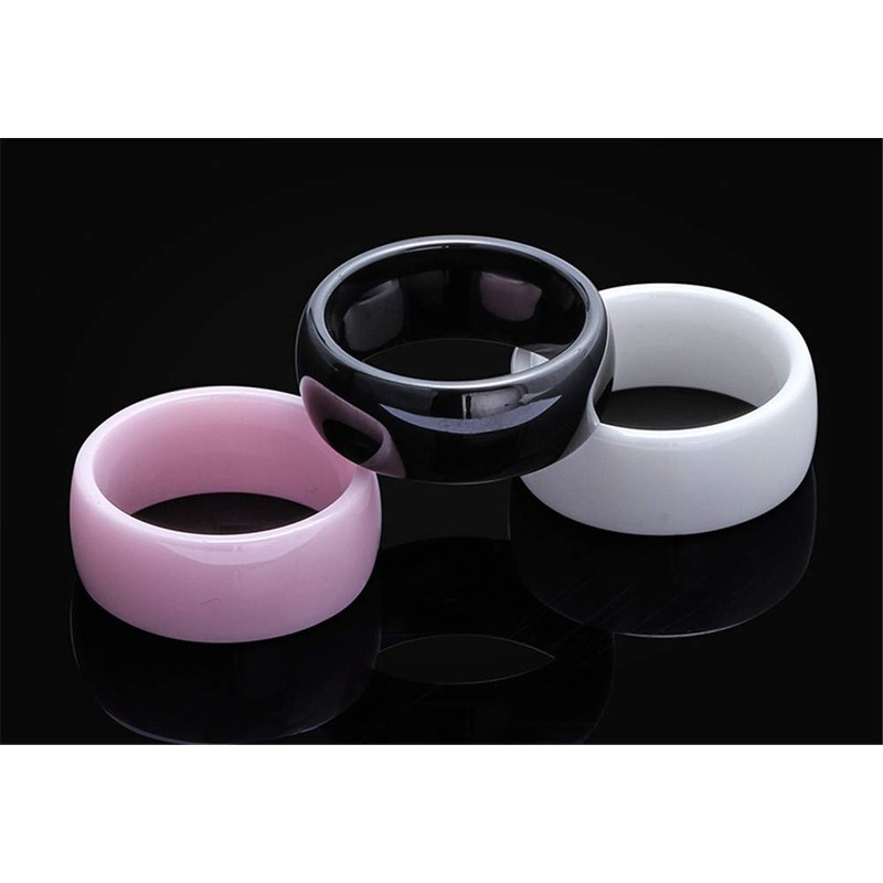 PAURO Women's Classic Engagement Wedding Band Rings Ceramic, Leather