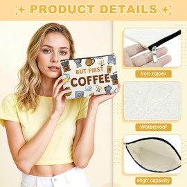 Coffee Lover Makeup Bag Coffee Drinker Themed Gift for Women Best Friend Travel Zipper Pouch Happy Birthday Gifts for Women Daughter Travel Toiletry Bags for Teen Girl Christmas Graduation Gifts