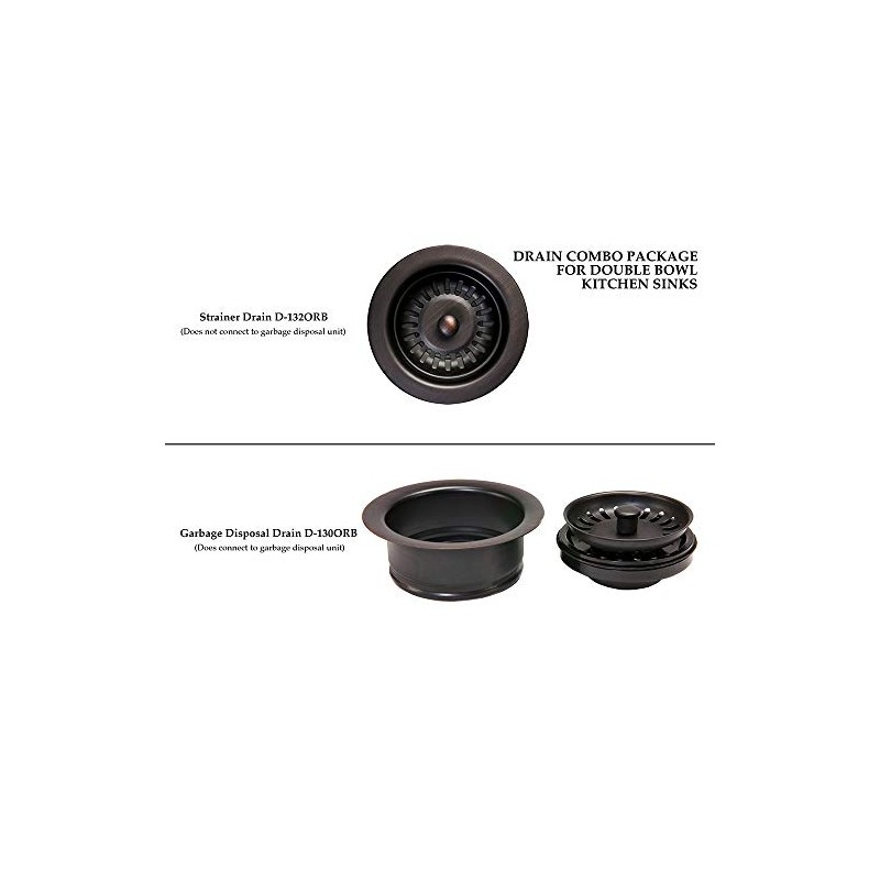 Premier Copper Products DC-1ORB Drain Combination Package for Double Bowl