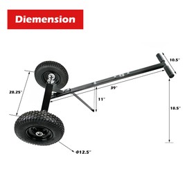 Fouwick 600LBS Capacity Trailer Dolly, 1-7/8” Hitch Ball with 12” Pneumatic Tires, Black Powder Coated Steel Trailer Mover Dolly TC003