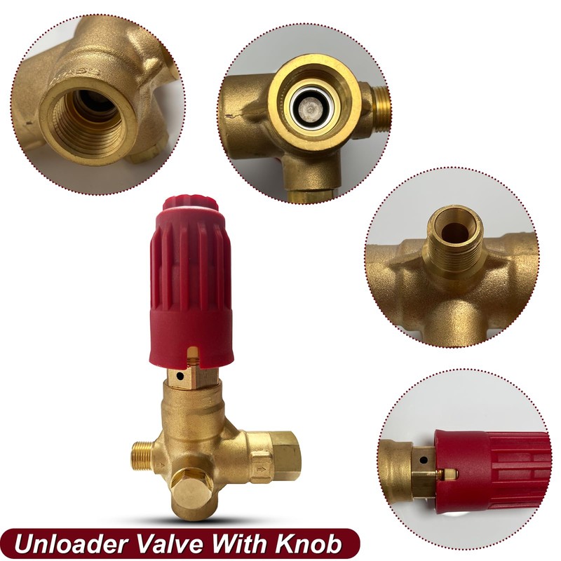 Upgraded 350 Unloader Valve Pressure Washer Pump with Knob, Compatible