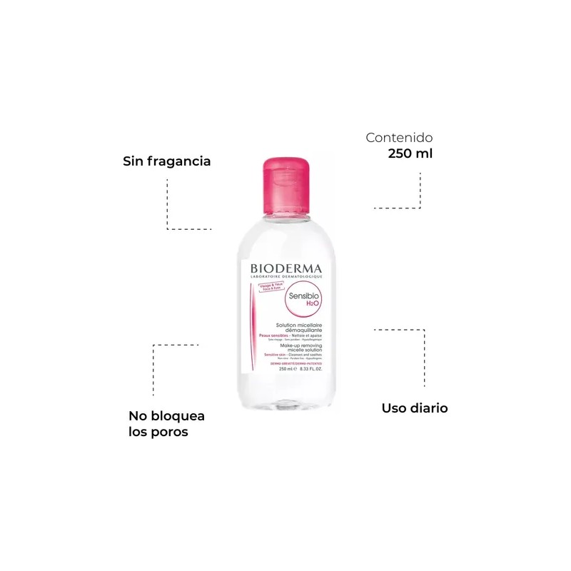Agua Micelar Bioderma Sensibio H2o Rosacea Sensible 250ml