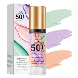 Prebase 3 En 1 Para Rostro Antes Del Maquillaje Fps 50 Pa, Crema Aislante Con Protección Solar, Corrector De Color, Control De Grasa, Prebase...      