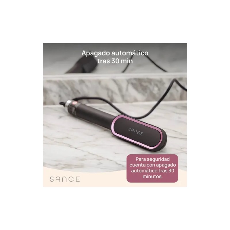 Cepillo Alaciador Electrico Sance Peine Alisador Profesional Rosa 2