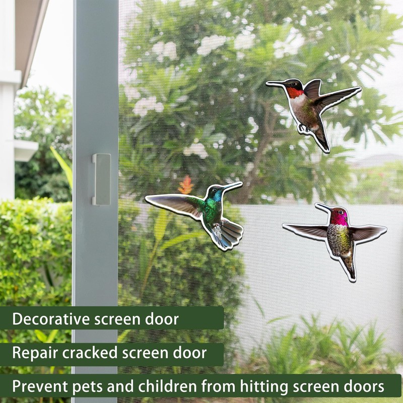 Konohan 3 Pairs Hummingbird Screen Door Magnets Double Sided Patio