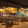 UNHO Large Artificial Brasswood Pendant Light Lamp Fish-shaped Ceiling Lights