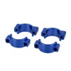 Set of CNC Mudguard Clamps with Screws, Blue Anodised for