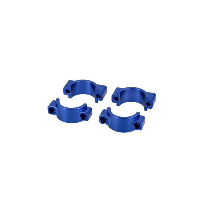 Set of CNC Mudguard Clamps with Screws, Blue Anodised for