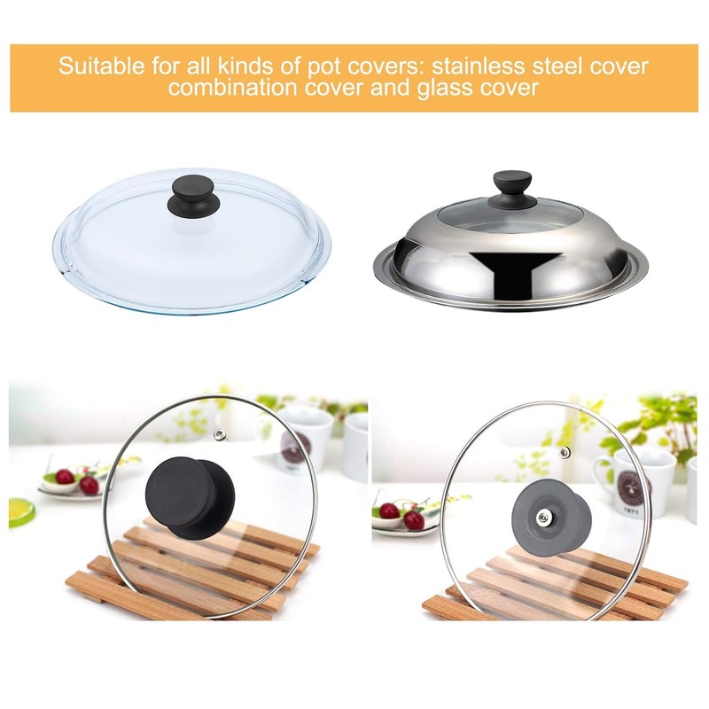 4 Pcs Pot Lid Knob,Black Universal Replacement Saucepan Lid Knobs,Bakelite