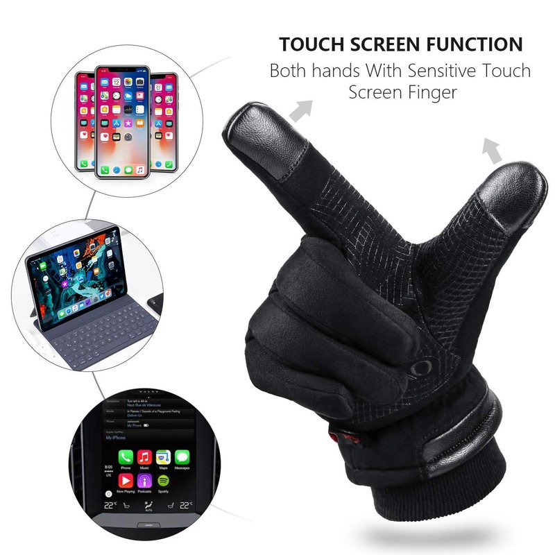 OZERO Winter Gloves Waterproof -30 C Thermal, Touchscreen Thick Glove