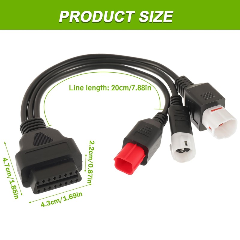 EPLZON 3-in-1 OBD2 Diagnostic Adapter Cable 3Pin+4Pin+6Pin to 16Pin Multiple