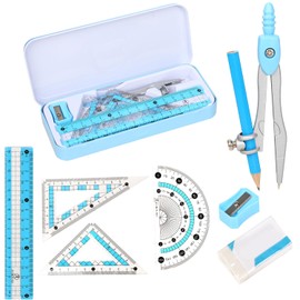 Compass Geometry Tool Geometry Set Drafting Drawing Compass and Protractor Set with Box Math Geometry Compass for Geometry Metal Compass Geometry Kit Drawing Tool for Measuring Drawings Study